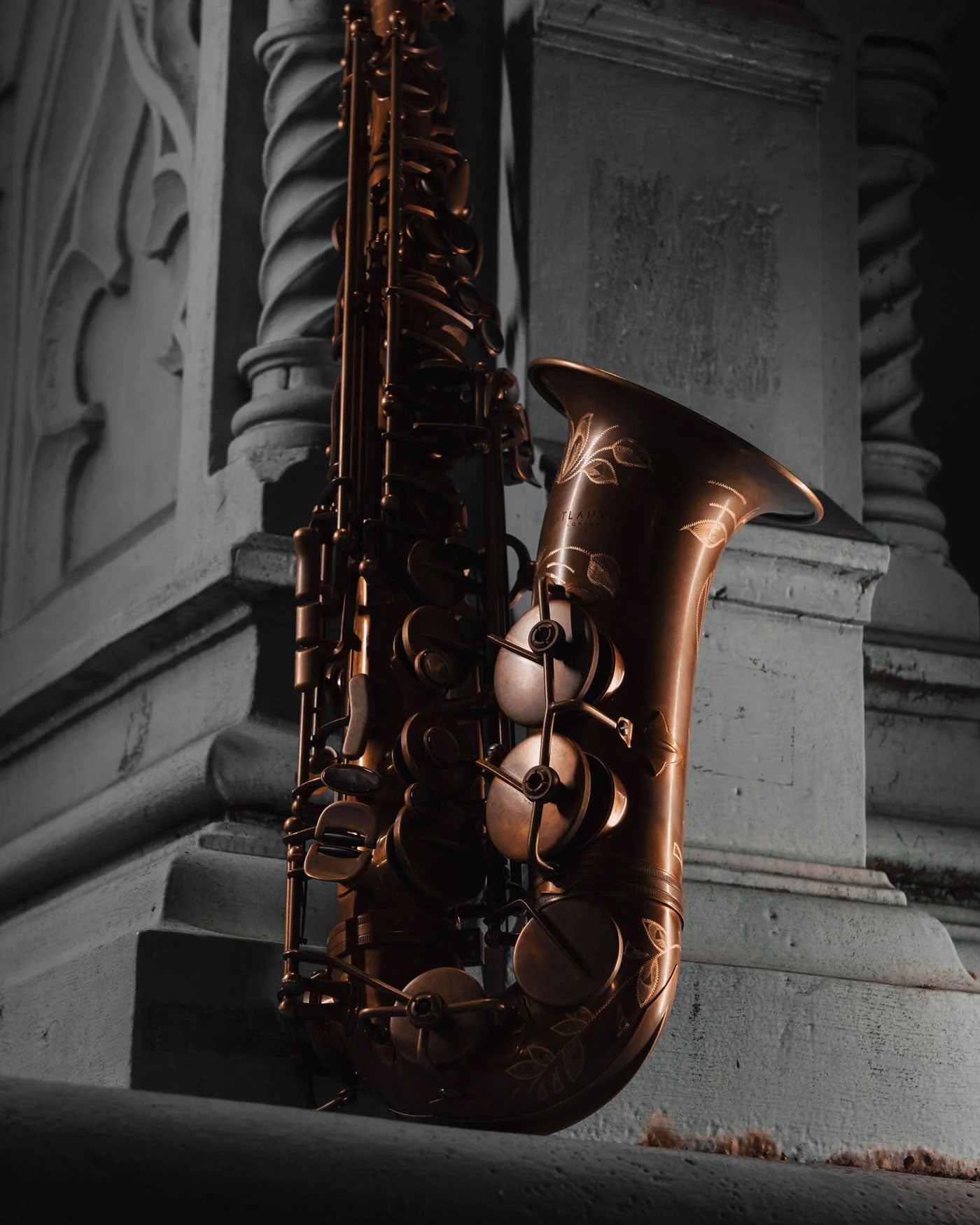 Atlantic London saxophone in a London architectural setting